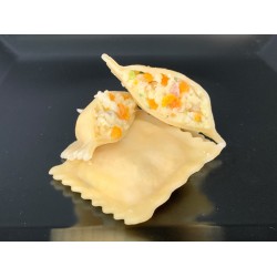 Raviolis lotte, sauce safranée